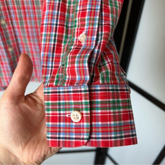 [S] Vineyard Vines Men’s 100% Cotton Red & Blue Plaid Button Down Whale Shirt - Picture 6 of 9